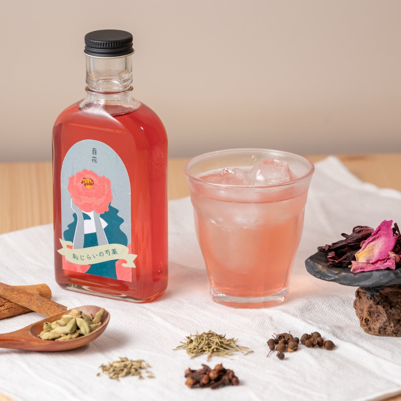 【空想シロップ】百ノ花 恥じらいの芍薬 200ml